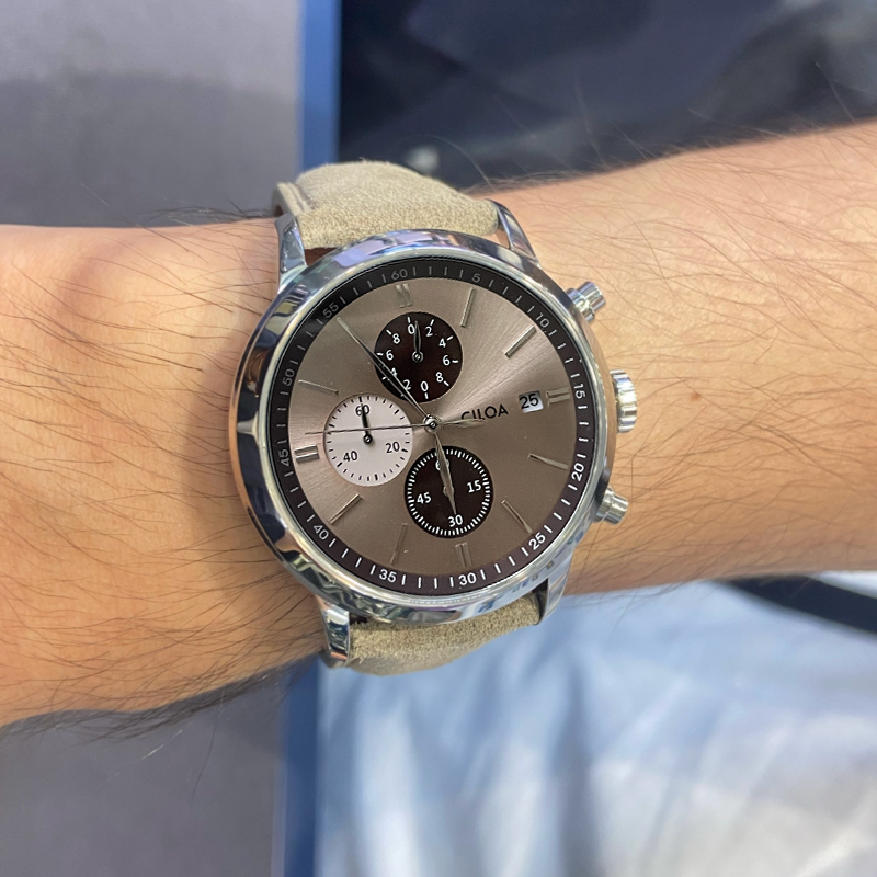 CILOA-Men Chronograph Watch Da - Suede Strap Watch review and price